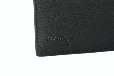 Pre-owned Ferragamo Salvatore  Men's Black Pebbled Leather Bifold Wallet