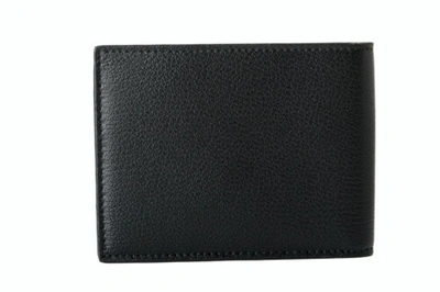 Pre-owned Ferragamo Salvatore  Men's Black Pebbled Leather Bifold Wallet