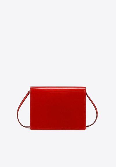 Dolce & Gabbana Dg Logo Patent Leather Crossbody Bag In Red