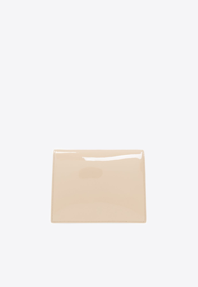 Dolce & Gabbana Dg Logo Crossbody Bag In Calf Leather In Beige