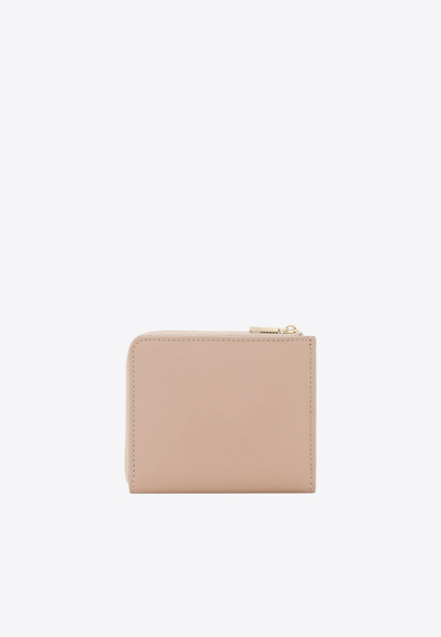 Shop Dolce & Gabbana Dg Logo Zip Cardholder In Blush