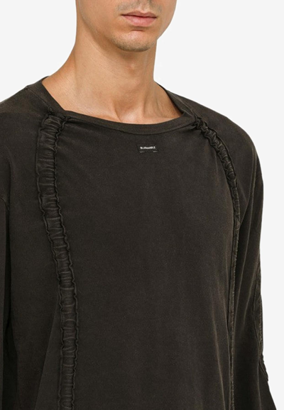 Shop Bluemarble Drawstring Long-sleeved T-shirt In Black