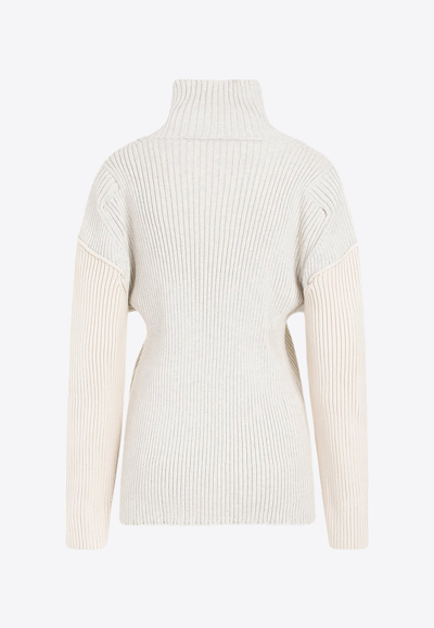 The Row Dua Ribbed Sweater In White