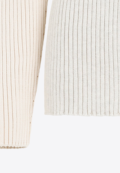 The Row Dua Ribbed Sweater In White