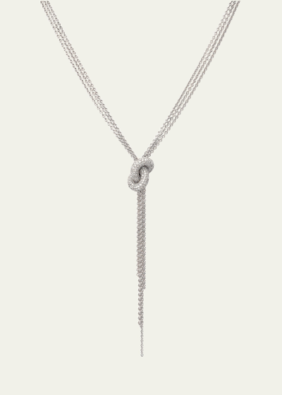 Shop Engelbert The Legacy Knot Necklace In White Gold And White Diamonds