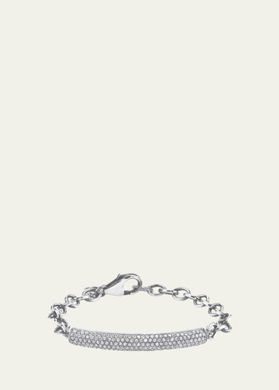 Shop Sheryl Lowe Pave Diamond Tube Chain Bracelet In Silver