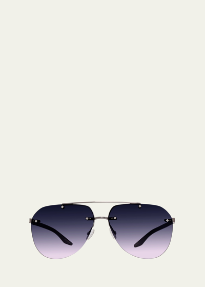 Shop Barton Perreira Jean Metal & Zyl Aviator Sunglasses