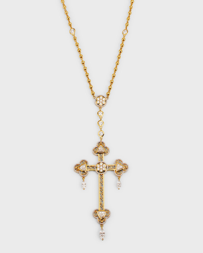 Shop Buddha Mama 20k Yellow Gold Rosary Cross Pendant Necklace