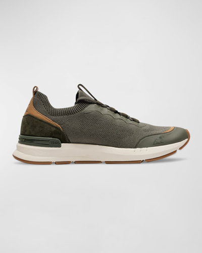 Shop Rodd & Gunn Men's Gunn Flow Knit Runner Sneakers In Olive