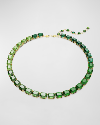 Shop Swarovski Millenia Gold-tone Green Crystal Statement Necklace