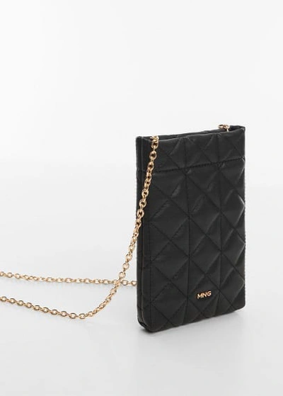 Shop Mango Quilted Mobile Case With Logo Black