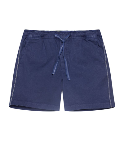 Shop Orlebar Brown Linen Ambrose Shorts In Blue