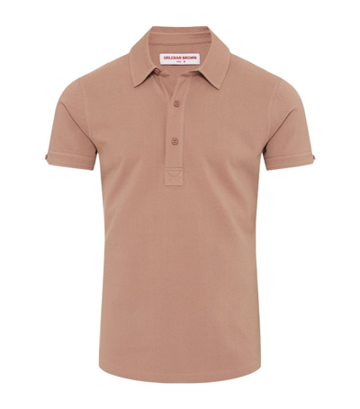 Shop Orlebar Brown Tailored Fit Sebastian Ii Polo Shirt In Pink