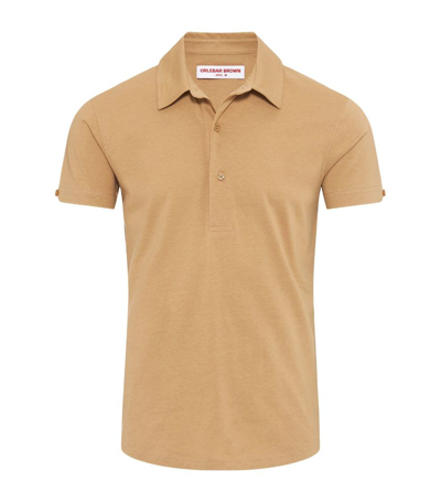 Shop Orlebar Brown Cotton-silk Sebastian Polo Shirt In Neutrals