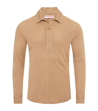 Shop Orlebar Brown Cashmere-blend Sebastian Polo Shirt In Neutrals