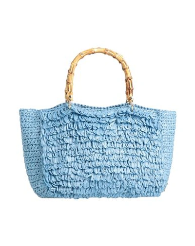 Shop Chica Woman Handbag Light Blue Size - Viscose, Bamboo
