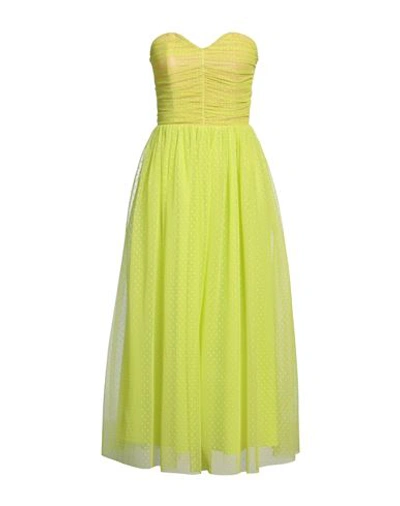 Shop Simona Corsellini Woman Midi Dress Acid Green Size 4 Polyester