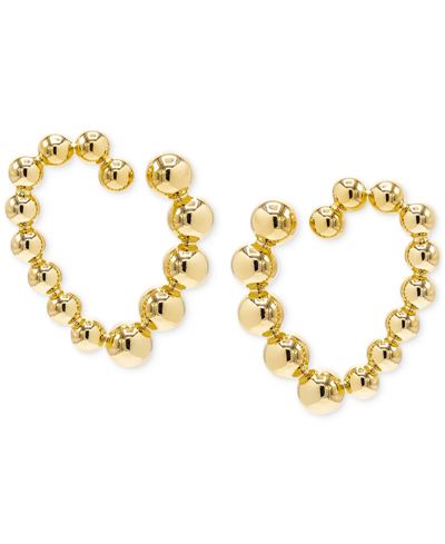 Shop By Adina Eden 14k Gold-plated Beaded Open Heart Drop Earrings
