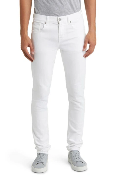 7 For All Mankind Luxe Performance Plus Slimmy Tapered Slim Fit Jeans In White In Em White