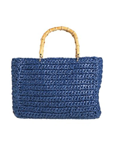 Shop Chica Woman Handbag Blue Size - Polypropylene, Bamboo