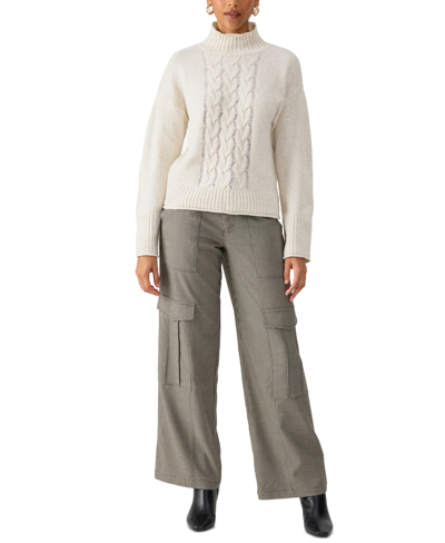 Shop Sanctuary Women's Turtleneck Cable-knit Sweater In Toasted Marshmellow