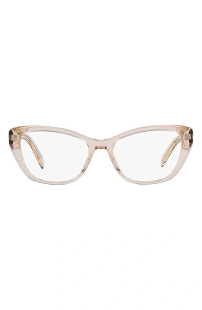 Shop Prada 52mm Cat Eye Optical Glasses In Clear