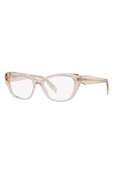 Prada 52mm Cat Eye Optical Glasses In Clear
