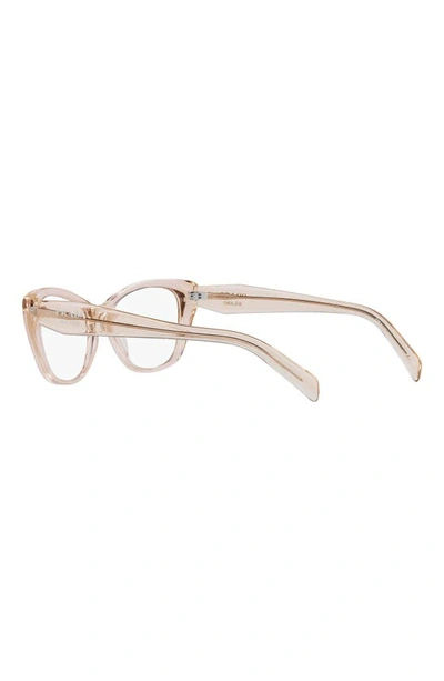 Prada 52mm Cat Eye Optical Glasses In Clear