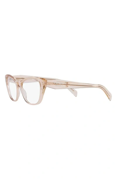 Prada 52mm Cat Eye Optical Glasses In Clear