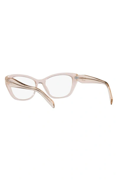 Prada 52mm Cat Eye Optical Glasses In Clear