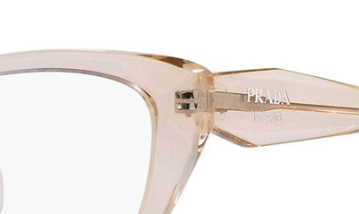 Prada 52mm Cat Eye Optical Glasses In Clear