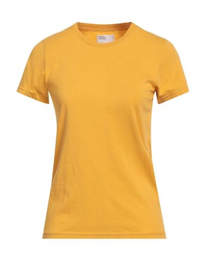 Shop Colorful Standard Woman T-shirt Mustard Size Xs Organic Cotton In Yellow