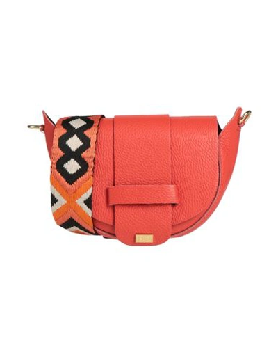 Shop Tsd12 Woman Cross-body Bag Coral Size - Leather In Red
