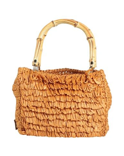 Shop Chica Woman Handbag Tan Size - Viscose, Bamboo In Brown