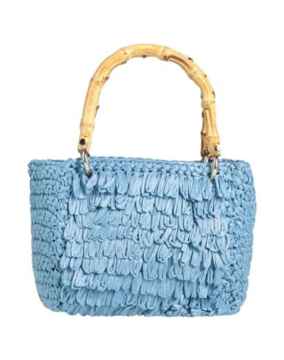Shop Chica Woman Handbag Light Blue Size - Viscose, Bamboo