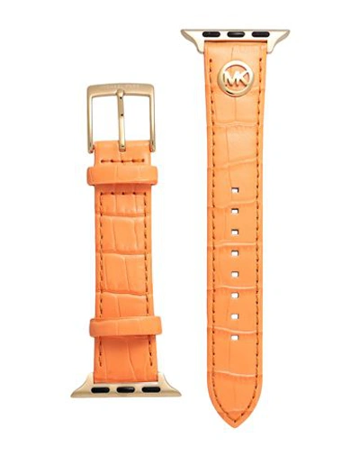 Shop Michael Kors Access Bands For Apple Watch Woman Watch Accessory Orange Size - Soft Leather