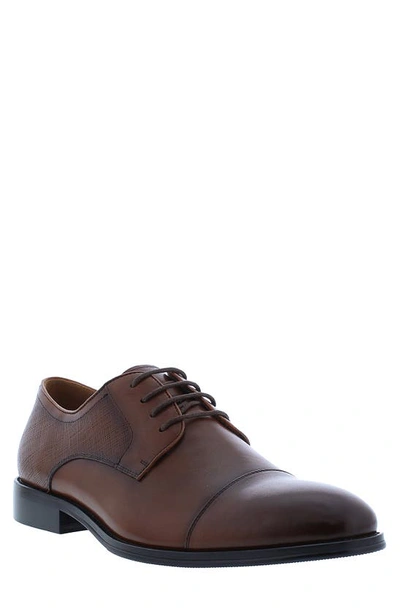 Shop Zanzara Daytime Cap Toe Derby In Cognac