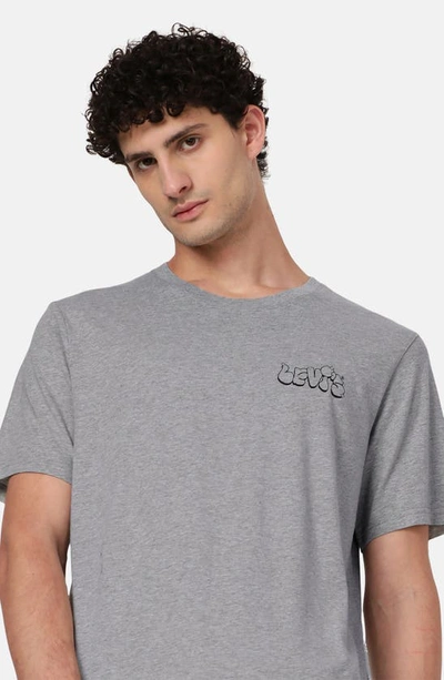 Shop Levi's® Logo Relaxed Fit Cotton T-shirt In Broken Record Midtone H Grey