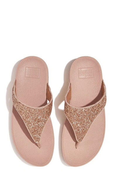 Shop Fitflop Shimma Glitter Wedge Sandal In Rose Gold