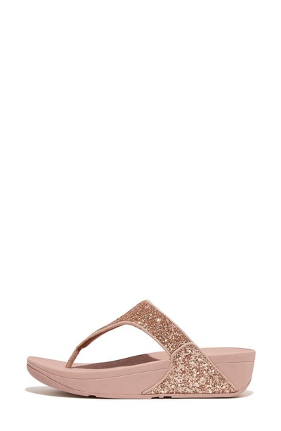 Shop Fitflop Shimma Glitter Wedge Sandal In Rose Gold