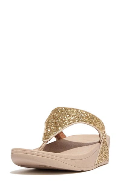 Shop Fitflop Shimma Glitter Wedge Sandal In Platino