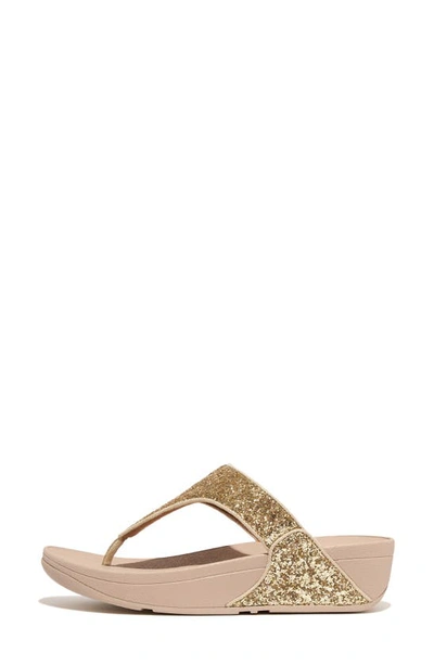 Shop Fitflop Shimma Glitter Wedge Sandal In Platino