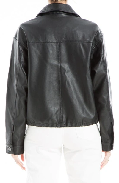 Shop Max Studio Faux Leather Crop Jacket In Black