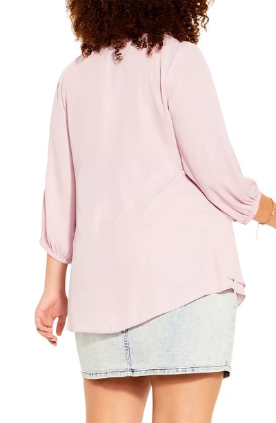 City Chic Sexy Fling Top In Ice Pink