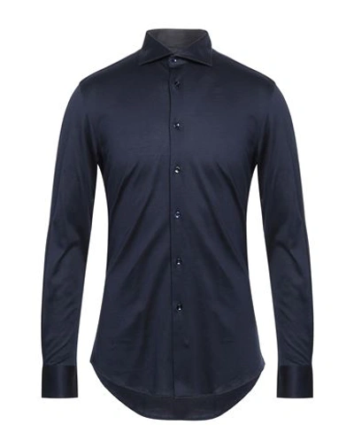 Shop Pal Zileri Man Shirt Navy Blue Size M Cotton