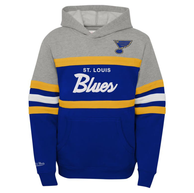 Shop Mitchell & Ness Youth  Gray St. Louis Blues Head Coach Pullover Hoodie