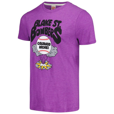 Shop Homage Purple Colorado Rockies Doodle Collection Blake St. Bombers Tri-blend T-shirt
