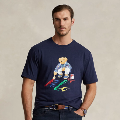 Shop Polo Ralph Lauren Polo Bear Jersey T-shirt In Cruise Navy