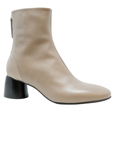Shop Halmanera Leather Baron Ankle Boots In Taupe