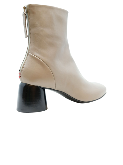 Shop Halmanera Leather Baron Ankle Boots In Taupe